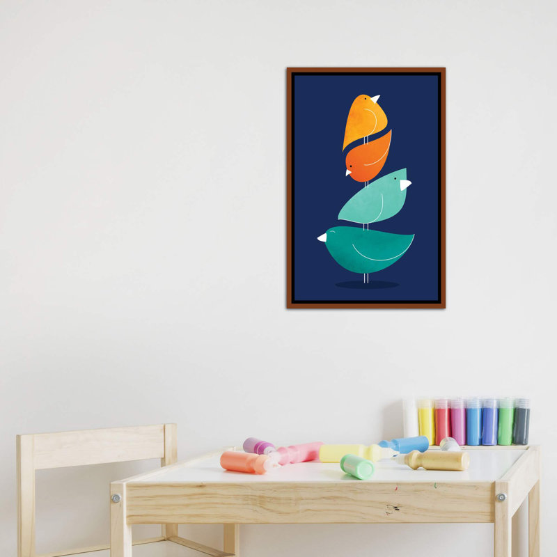 «Bird Stack I» par Modern Tropical - impression d'art graphique, H 26 po x l 18 po x 1,5 po