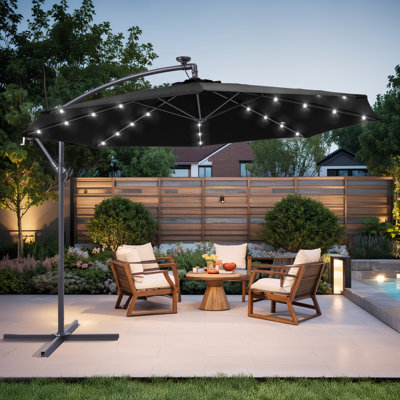 Doraine 120'' Lighted Cantilever Umbrella