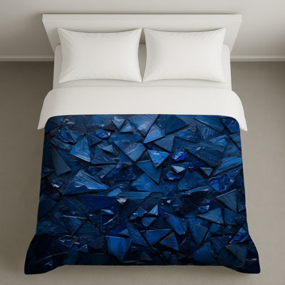 Housses de couette bleues à formes triangulaires