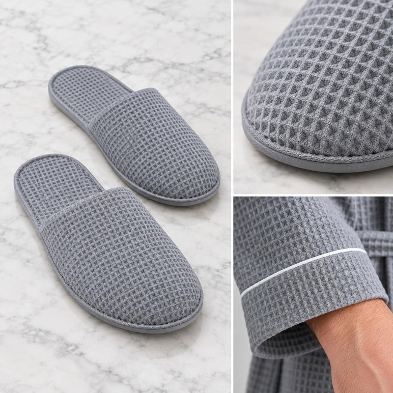 Peignoir gaufré LOTUS LINEN, TTG, gris