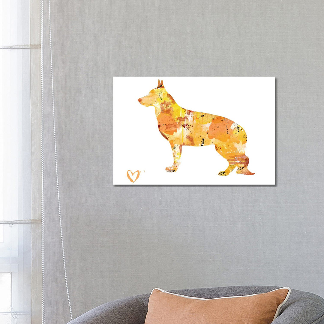 German Shepherd Silhouette II by - Art Prints on