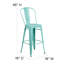 Tabouret de comptoir en métal patiné pour l'intérieur / extérieur de 24 po de hauteur Angelean - noir-573714416-620777401