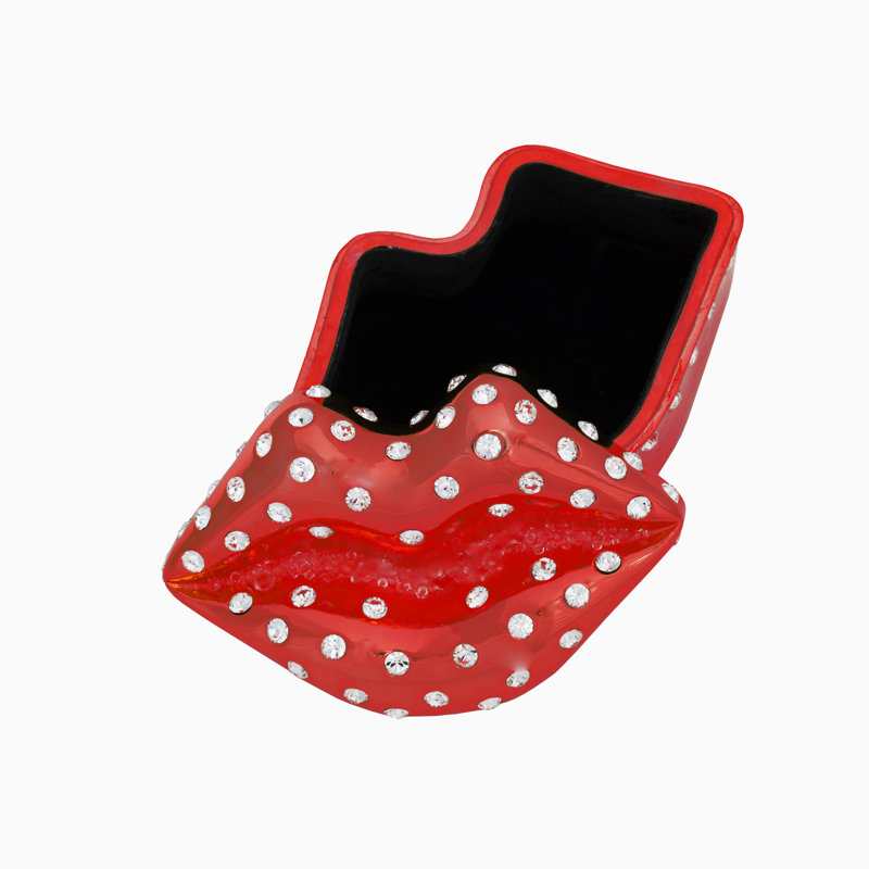 Bacio Metal Jewelry Box, Red