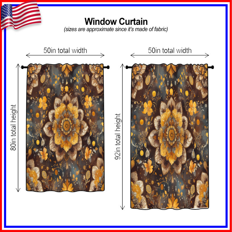 Rideaux Mandala, 50" x 92" - 1 Panel, Transparent