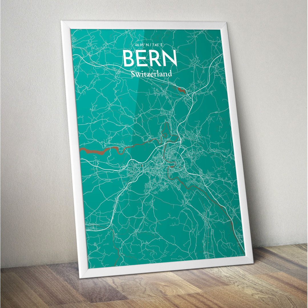Bern City Map - No Frame Print