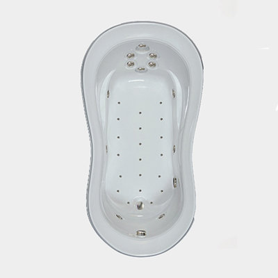 Baignoire encastrée en acrylique avec drain réversible blanc L 74 po x l 41 po