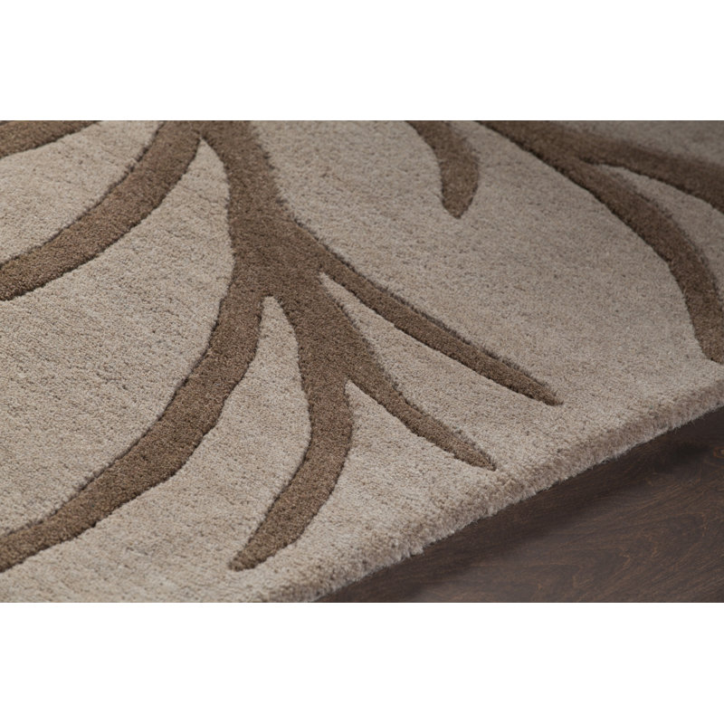 Tapis Hartsville touffeté à la main brun clair et brun chocolat moderne, 5 pi x 7 pi 6 po
