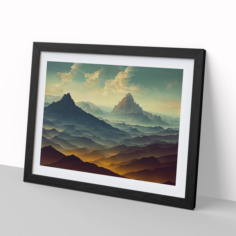 Spirited Mountain Landscape - Framed Print, Black Framed, 34cm H x 46cm W x 2cm D