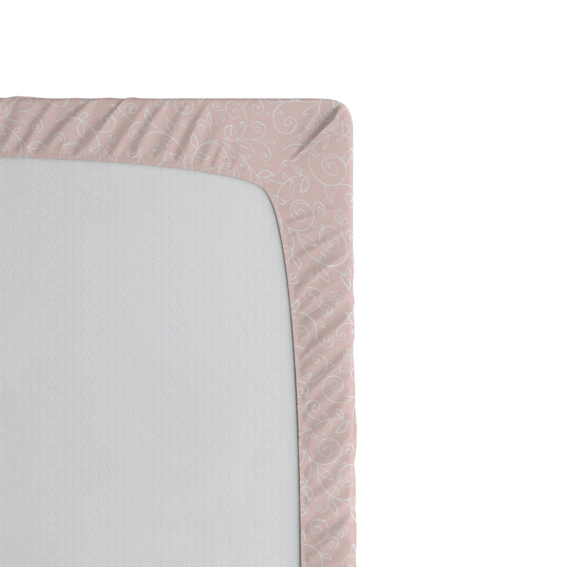 Drap-housse Ambesonne, Rosé, blanc / floral, Drap-housse simple TG