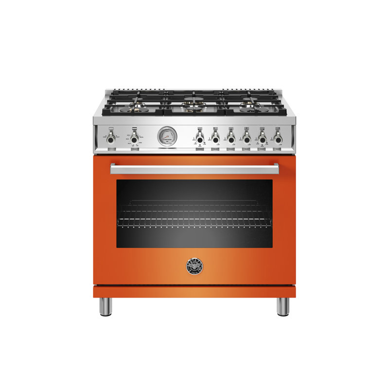Bertazzoni 36'' W Free Standing Range, Orange