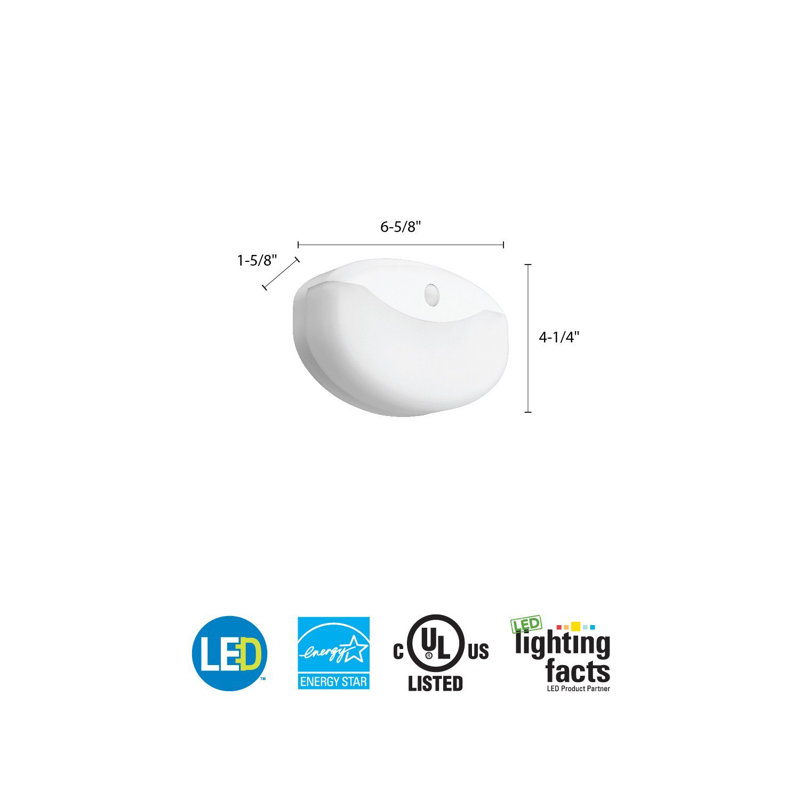 White Acrylic LED Motion Sensor Flush Mount Light