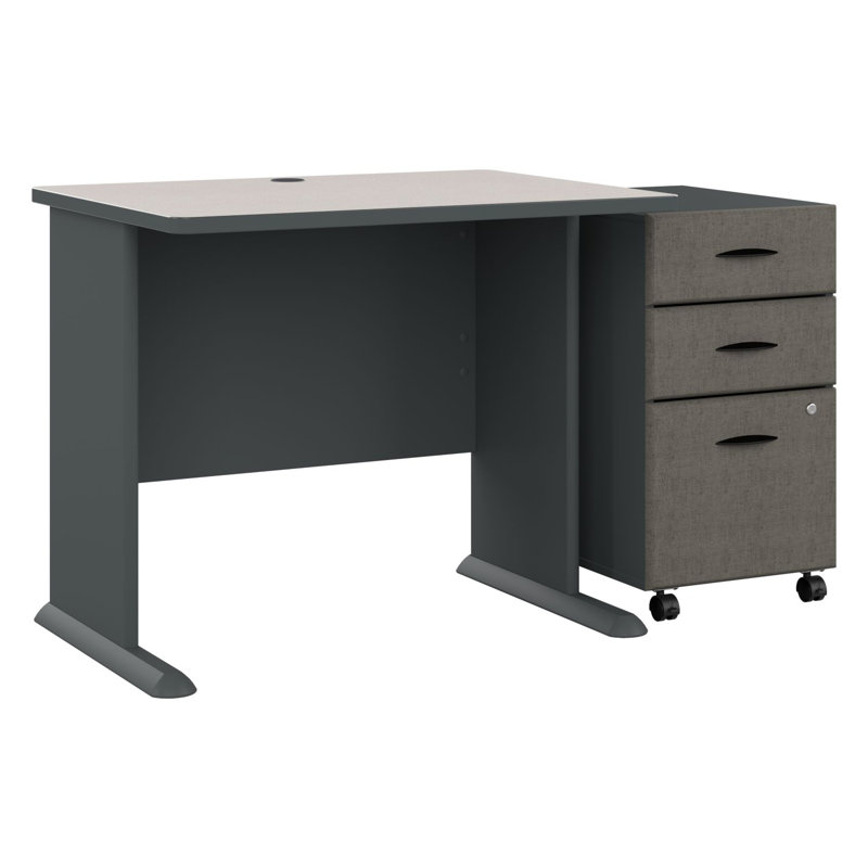Bureau Series, Blanc spectre / ardoise, H 30 po x l 36 po x P 27 po