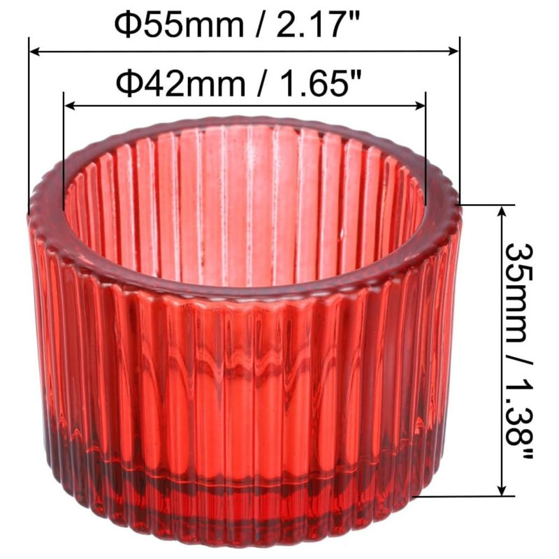 Ensemble de 2 bougeoirs en verre rouge