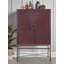 Bar Sunburst, fabriqué en bois massif et en métal, 39 x 19 x 61