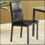 Set of 2 Leatherette Upholstered Side Chairs in Black, Combining Transitional Style with Modern Elegance and Durability.