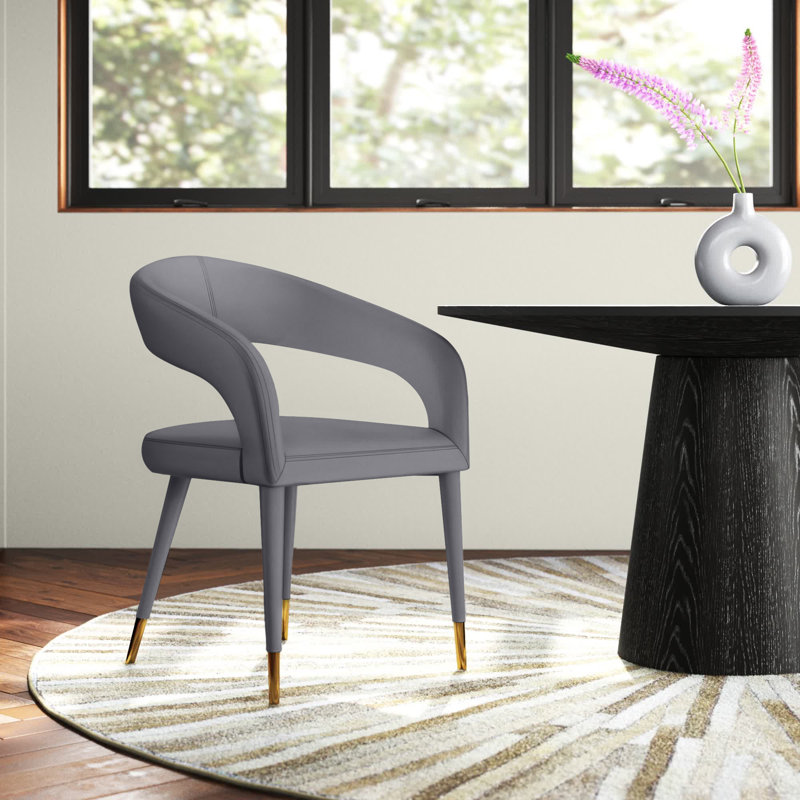 Chaise parsons rembourrée 31,5 po Yonkers, Velours gris