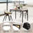 43'' Modern Dining Table for 4 w/Large Faux Marble Tabletop Adjustable Foot Pads