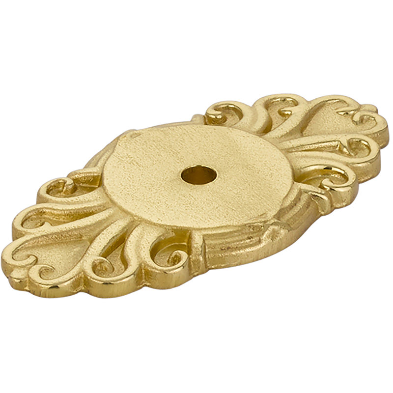 Emtek Ribbon and Reed Backplate Plaque de fantaisie pour boutons, Laiton poli