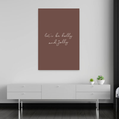 «Let's Be Holly Jolly Elegant Minimalist Abstract Winter Landscape», reproduction d'art mural