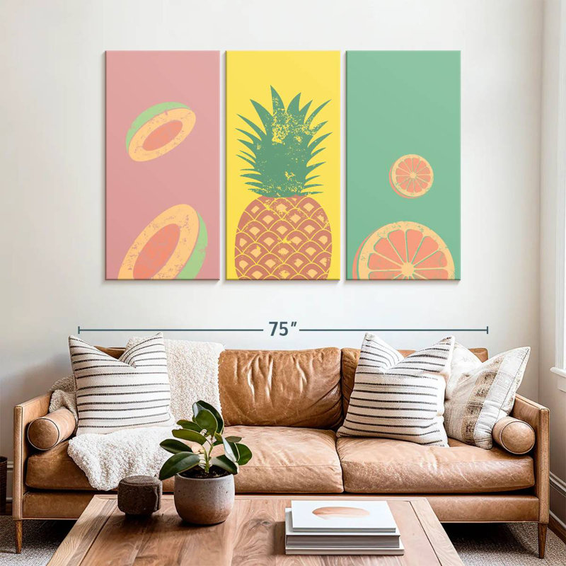 Soft Pastel Fruits, 42" H x 65" W