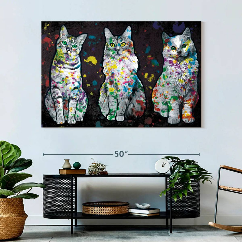 Peinture pour chat Brampt Curious Cats, H 34 po x l 51 po