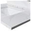 Comptoir de salle de bain en quartz blanc 31 po avec lavabo encastré, trous de robinet pré-percés et dosseret Carrara-125951395