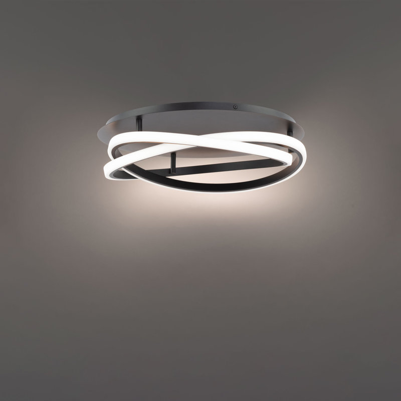 Veloce 16.5" Black Aluminum LED Flush Mount for Indoor/Outdoor