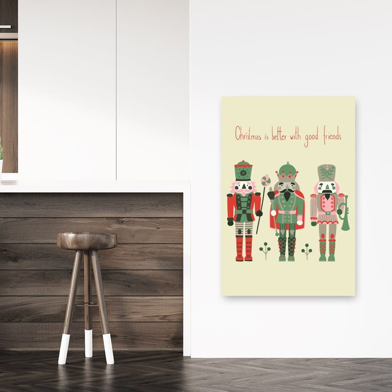 Casse-noisette de Noël, amis rétro, impression d'art rétro, H 48 po x l 32 po