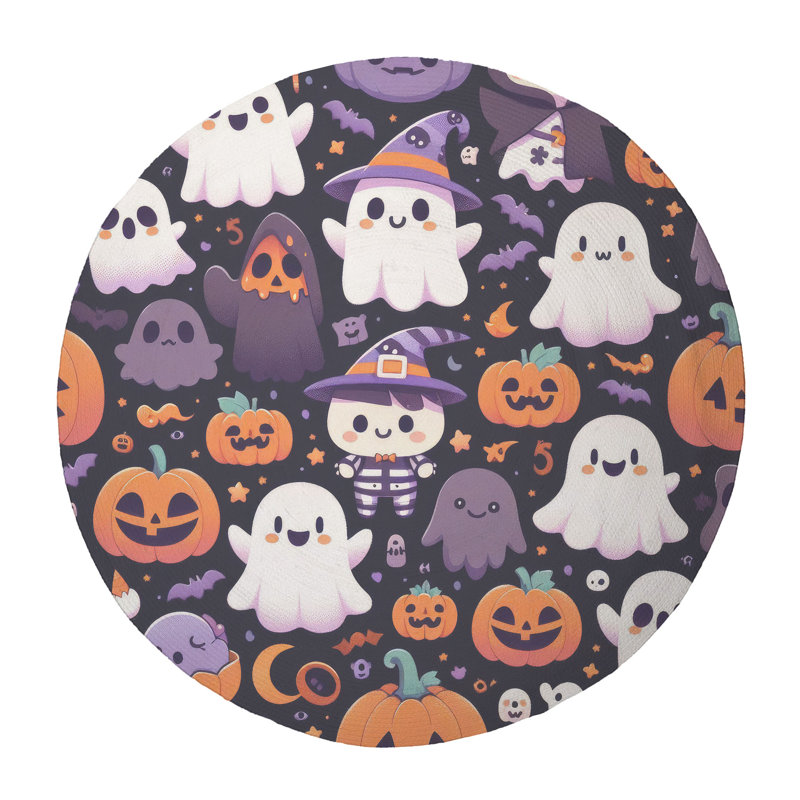 Tapis tressé Ghoul & Gourd, Rond 5 pi