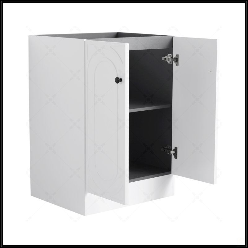 Meuble-lavabo autoportant avec portes à fermeture douce, rangement spacieux et conception élégante pour les salles de bain modernes