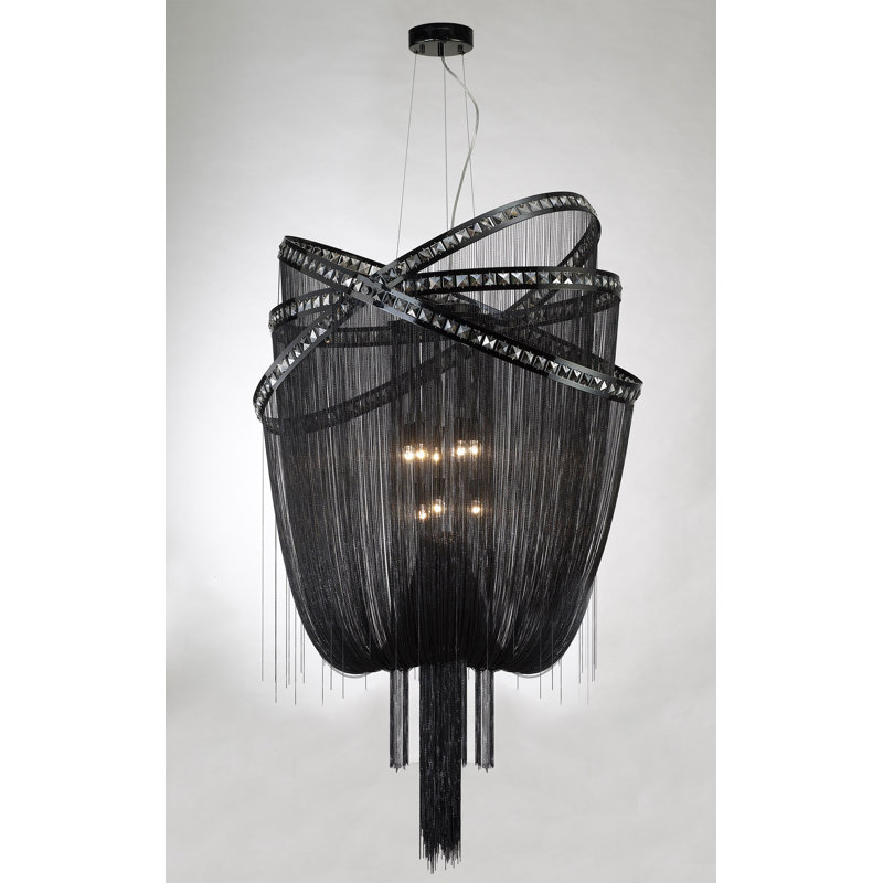Wilshire Drive 9 - Light Chandelier, Black