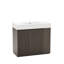 Meuble-lavabo sur pied en chêne fumé 36 po GALAN avec lavabo, grand meuble-lavabo autoportant pour salle de bain moderne, lavabo en quartz blanc une pièce sans drain ni robinet, KD-129669800