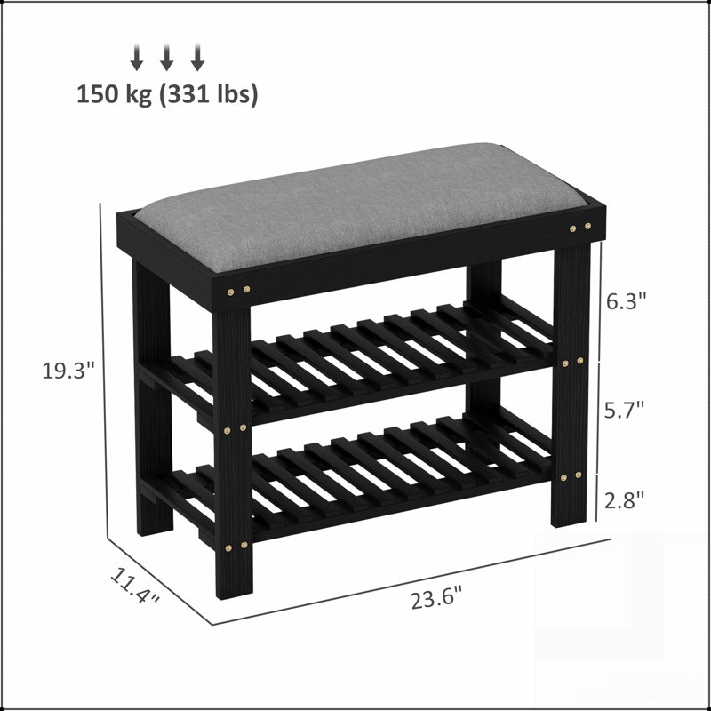 Range-chaussures, banc de rangement pour chaussures, banc d'entrée à 3 niveaux