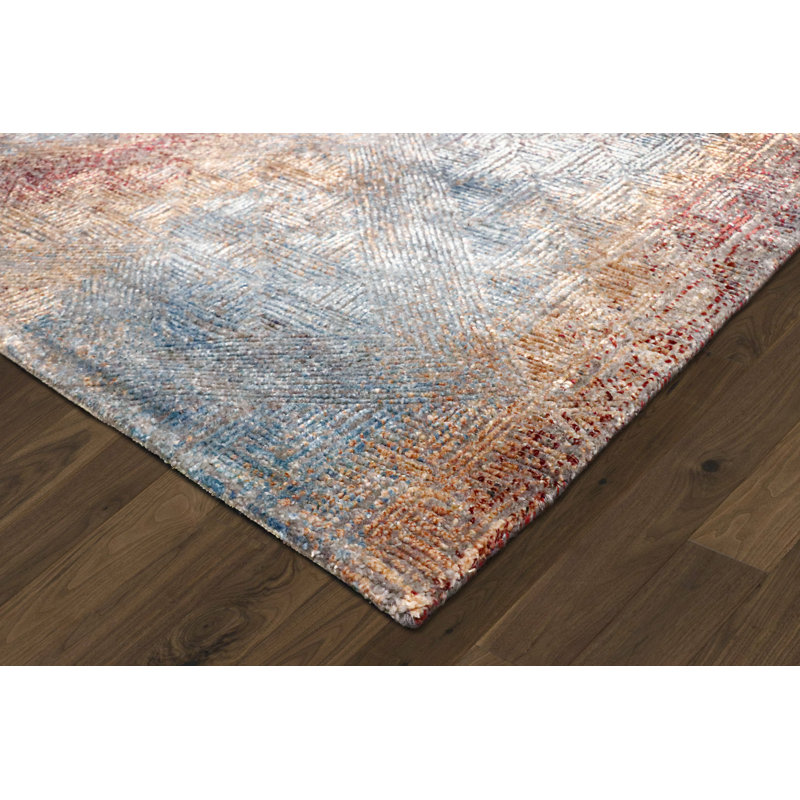 Cosmo Hand Knotted Abstract Area Rug, Rectangle 8'11" x 12'4"