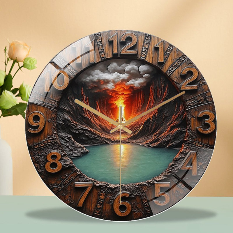 Horloge murale Volcano Lake Landscape