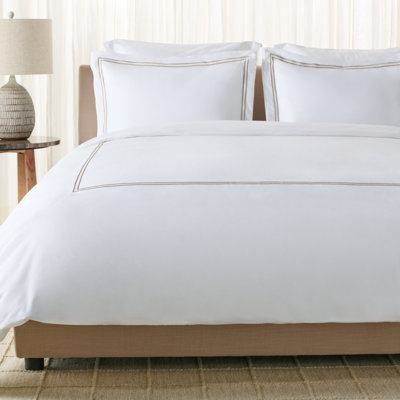 2-Line Embroidered Hotel Duvet Cover 3 Piece