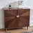 Medieval-modern style wooden sideboard, 39.4 inches, with two doors and two shelves; a versatile display cabinet suitable for dining rooms, entryways, and kitchens; walnut finish-447509678