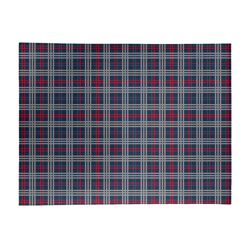 Tapis à carreaux bleu, Rectangle 9 pi x 12 pi