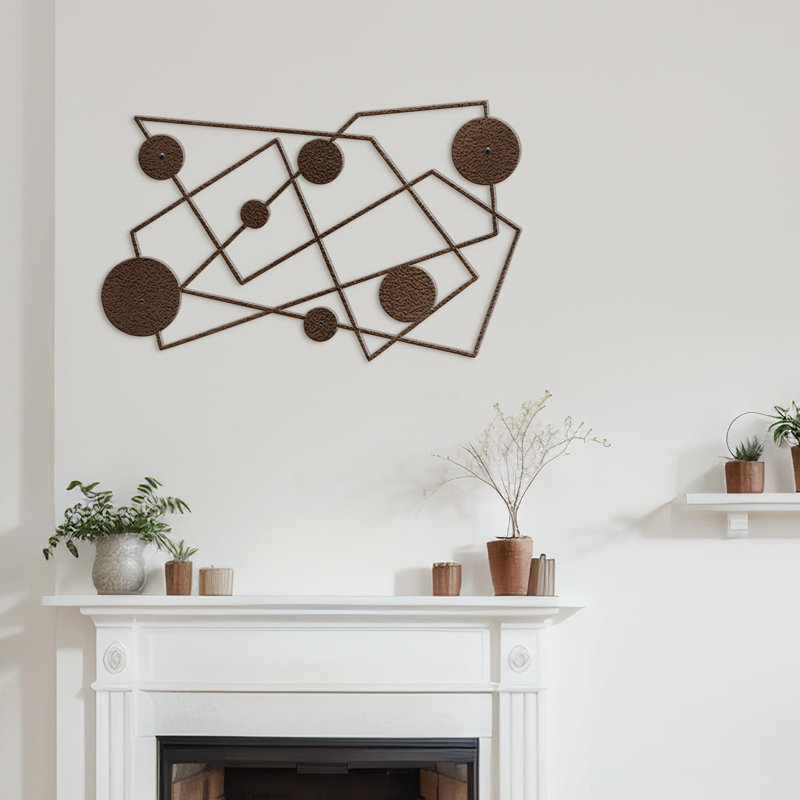 Décoration murale en métal, Bronze, H 18 po x l 36 po x P 0,05 po