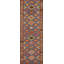 Tapis bleu Kilim à motif géométrique oriental 5 x 16