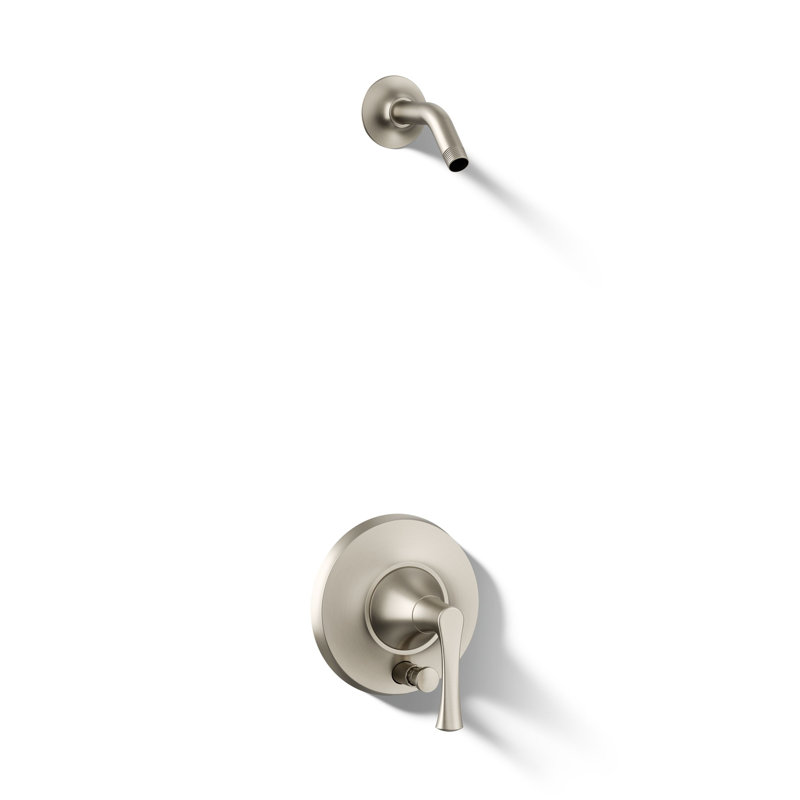 Ensemble de garniture de douche Buckley Rite-Temp avec inverseur à bouton-poussoir, sans pomme de douche, Nickel brossé