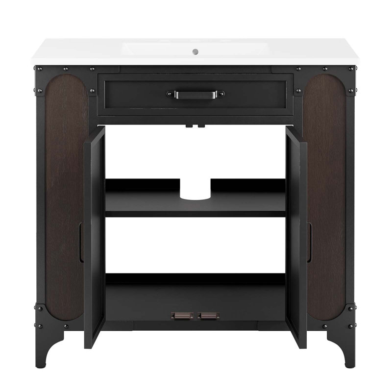 Steamforge 36'' Single Bathroom Vanity with Top, White