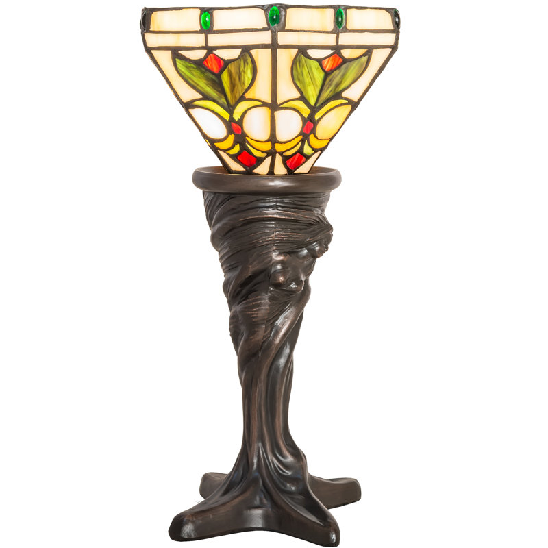 Craybrough Torchiere Table Lamp, Brown/Green, 15" H x 8" W x 8" D