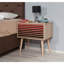 Table de chevet moderne avec 2 tiroirs, finition chêne Sonoma, 23,6 po x 24,0 po x 15,7 po | Panneau de particules 100% enduit de mélamine, revêtement UV, pieds de charme, poignées en métal et en corde | Design scandinave, parfait pour le rangement dans la chambre à coucher et le salon