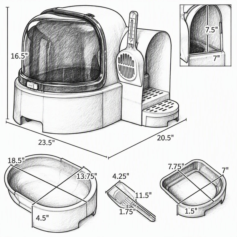Cat Litter Box with Scoop