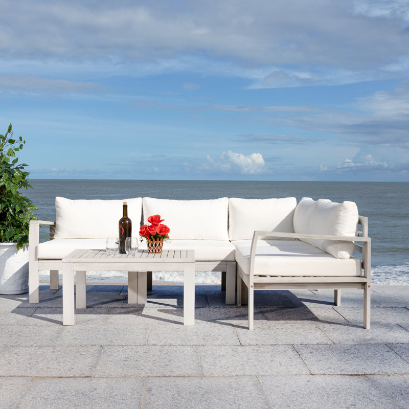 Ensemble de canapé modulaire 5 pièces avec coussins, Gris, Blanc