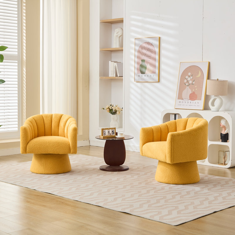 Swivel Barrel Chair, Yellow