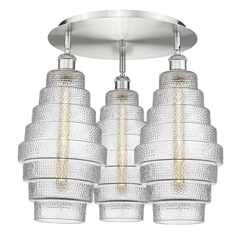 Plafonnier encastré Cascade, Nickel satiné, Blanc