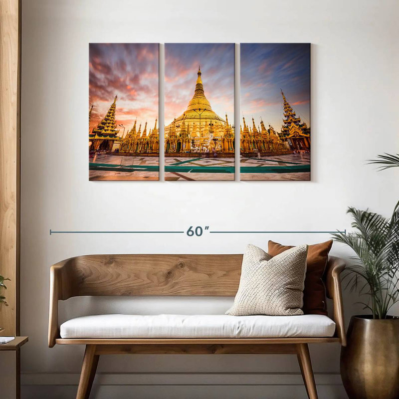 Shwedagon Pagoda Myanmar, 28" H x 45" W