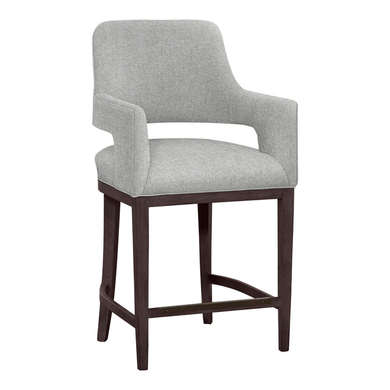 Josie Upholstered Stool with Solid Wood Frame, Montego Bay, 9953 Midnight, Bar Stool (30.5” Seat Height)